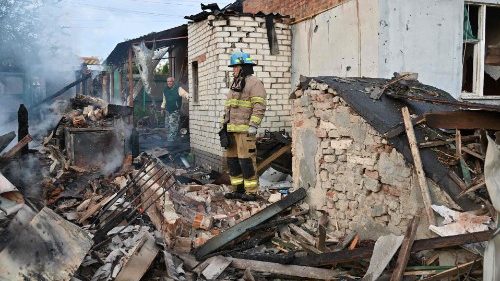 Houses in the suburbs of Kharkiv in Ukraine, destroyed by a Russian drone attack