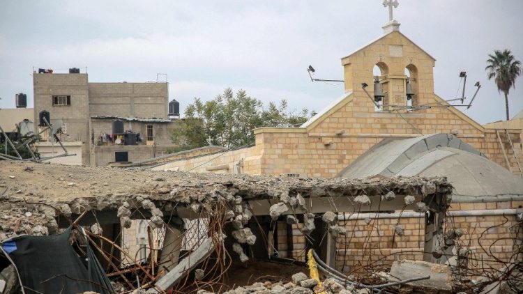 Die griechisch-orthodoxe Kirche St. Porphyrius in Gaza auf einem Archivbild vom Januar 2024. Zerstörungen durch den Krieg sind bereits sichtbar.